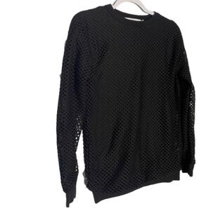 Black Mesh Pullover Sweatshirt by & Other Stories